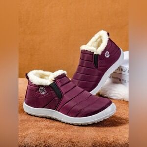 Red/Maroon Waterproof Non-Slip Snow Boots